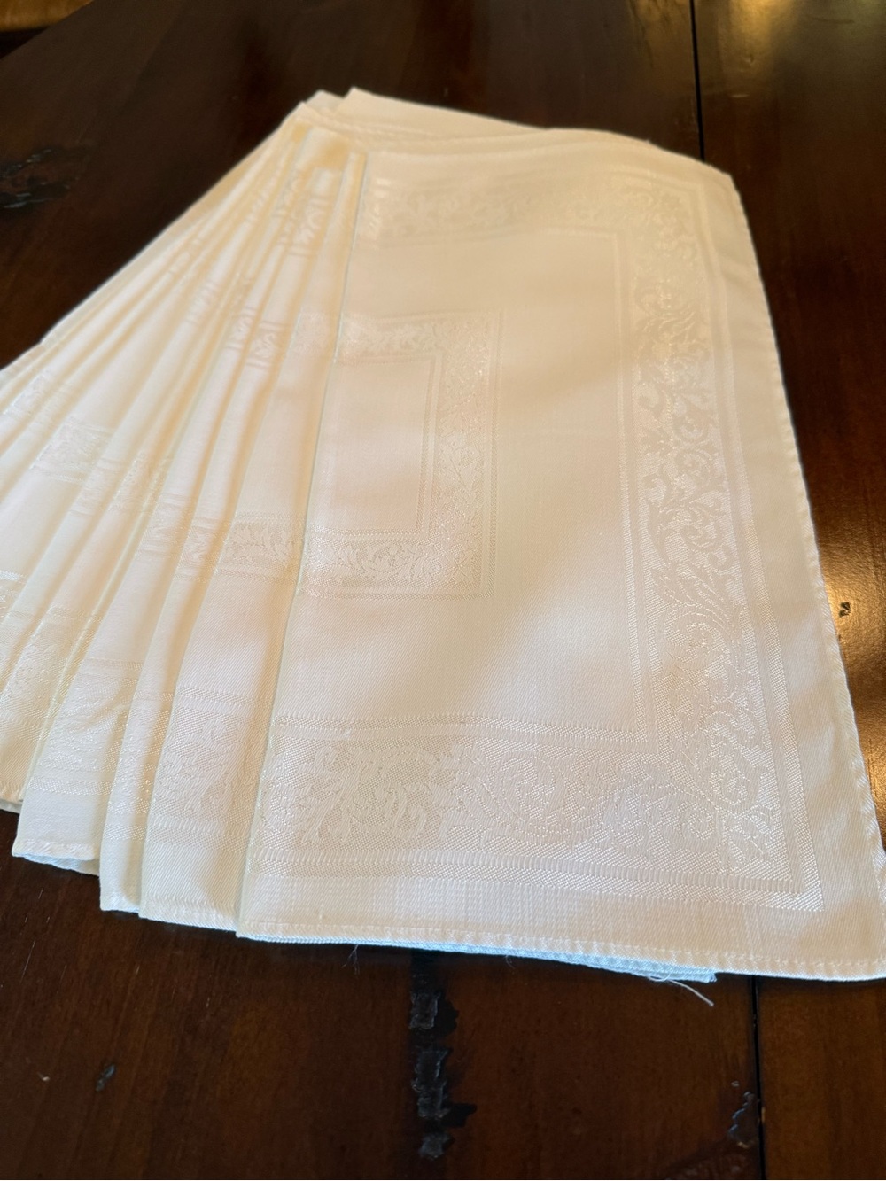 Vintage Jacquard Dinner Napkins set of 12  Luxurious  16” X 16”